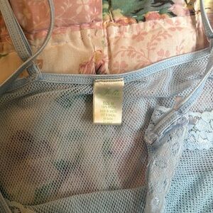 Vintage Jolie Intimates baby Blue Mesh Sleep dress size medium